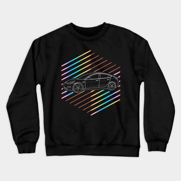 Retro 80s Electric Car Crewneck Sweatshirt by Shannon Marie